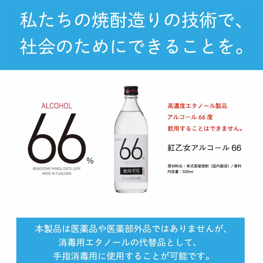 高濃度アルコール製品 紅乙女アルコール66